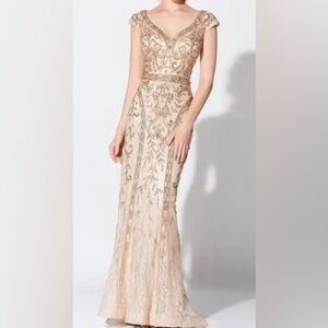 Beaded gown by Ivonne D for Mon Cheri . Champagne. Worn  once for wedding event